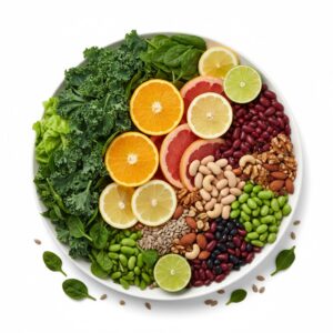 leafy greens nuts citrus and beans all together for high 5-MTHF