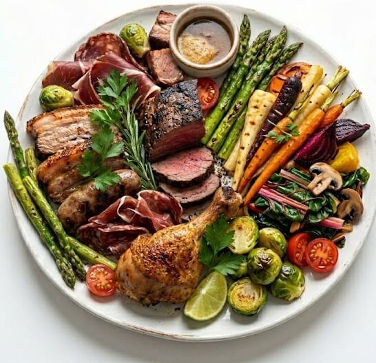 simple diet of meat and plants