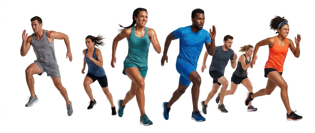 various people running very hard