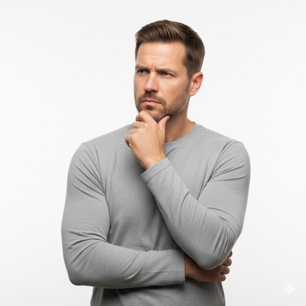 man thinking about the implications of choosing the right MVM